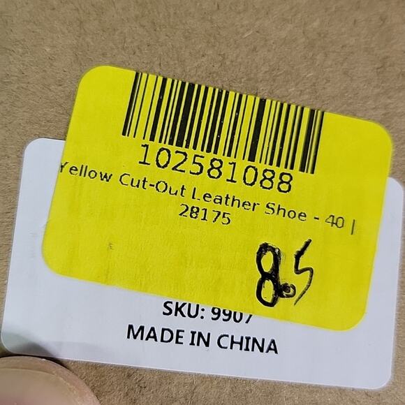 TMA Eyes Hand Stitched Leather Shoes Yellow Womens Size 8.5 NEW - Picture 14 of 15